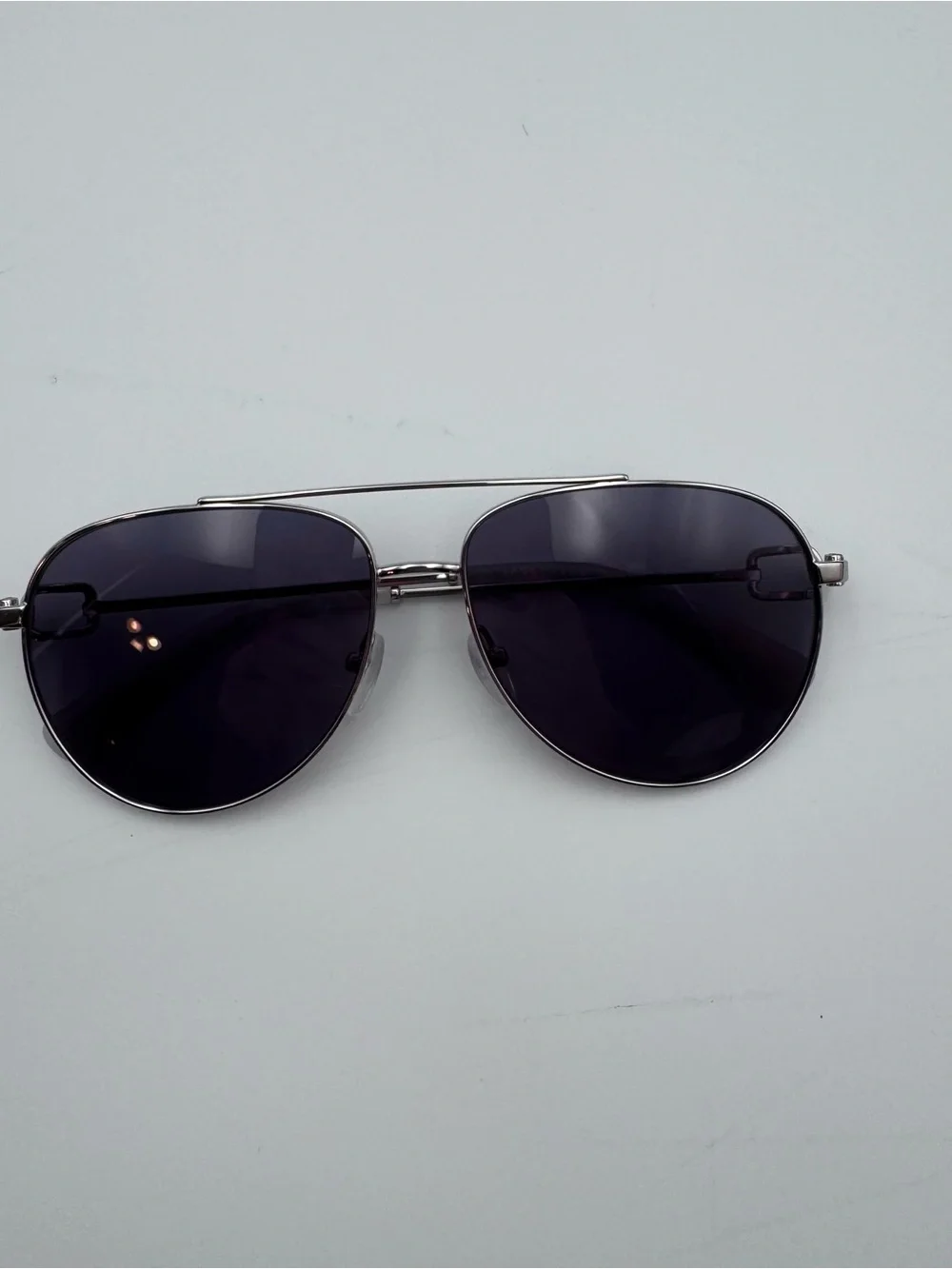 Longchamp‎ Silver Aviator Sunglasses with Dark Lenses NWOT
